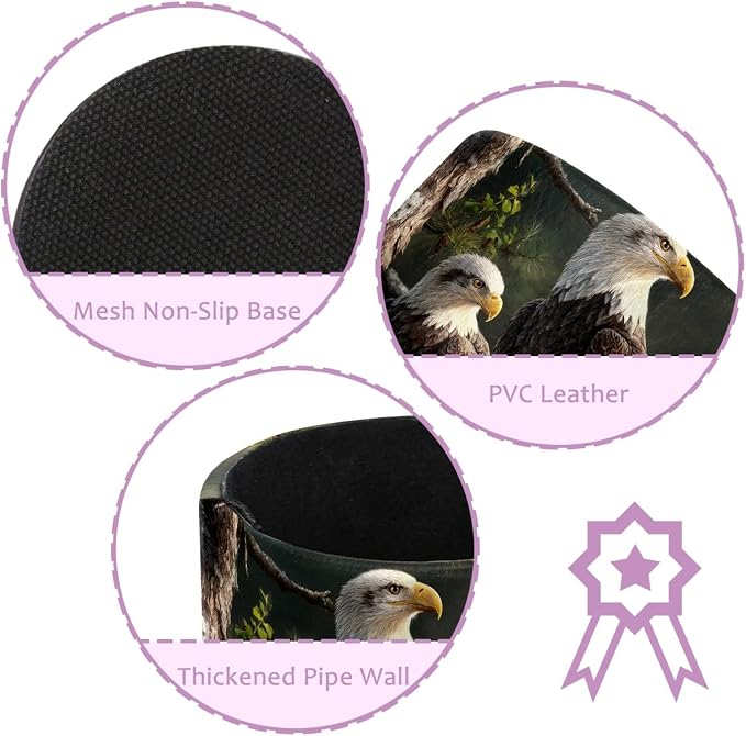 Eagle Family Pen Holder Pencil Organizer for Desk, 3.1” x 3.1” x 3.9” Pencil Cup Office Supplies, Large Capacity Cute Pen and Makeup Brush Holder for Desktop, Home, School