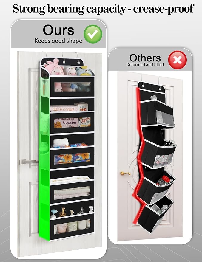 KYEVIS Over The Door Organizer, 5 Shelves Closet Door Hanging Organizer with 10 Mesh Pockets, Nursery Closet Organizers, Baby Essentials, Dorm Room Essentials for Girls