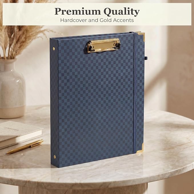 Aesthetic Clipboard Binder with Dividers - Document Organizer and Clipboard Folder for Work - Sturdy 3 Ring Binder & Planner Folio for Streamlined School Projects, Notes and Daily Office Productivity