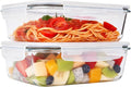 2 Pack 78 Oz / 9.8 Cups Large Glass Food Storage Containers with Lids, Borosilicate Glass Meal Prep & Baking Containers, Airtight Leakproof, Microwave Oven Freezer Dishwasher Safe, BPA Free