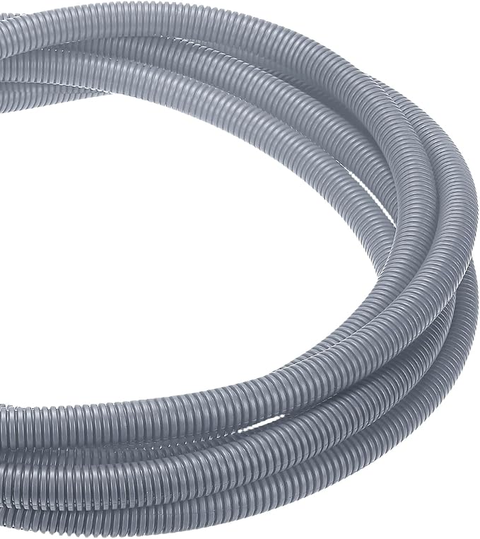 DMiotech 20ft Wire Loom Split Tubing 5/8 Inch(15.9mm) ID, Cord Protectors from Pet Flexible Conduit Cable Management for Office Home Garden, Gray