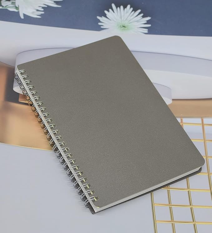 Yansanido Spiral Notebook, 4 Pcs 4 Color A5 Thick Plastic Hardcover 7mm College Ruled Paper 80 Sheets (160 Pages) Journal for School and Office Supplies (4 Pcs A5)