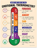 ZOCO – Emotional Thermometer Poster for Kids & Adults (2-Pack) – Feelings Temperature Chart for SEL, Mindfulness, Anger Management – Laminated 17x22 – School Counselor & Calm Corner Must Haves