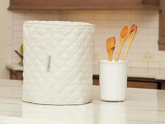 Covermates Keepsakes Slow Cooker Cover – Quilted Electric Appliance Protector for Kitchen Counter Storage – Dust & Stain Resistant – Washable Slip-On Design, Cream