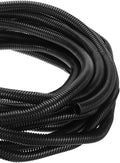 DMiotech 50ft Wire Loom Split Tubing 3/4 Inch(19 Mm) ID, Cord Protectors from Pet Flexible Conduit Cable Management for Office, Home, Garden, Black