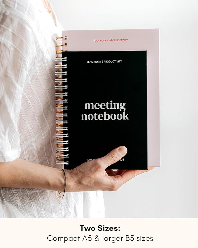 Lamare Meeting Notebook for Work Organization – Perfect Work Notebook for Note Taking, Meeting Planner and Office Supplies for Men & Women