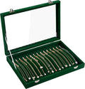Frebeauty 15 Hooks Necklace Organizer,Velvet Necklace Holder Tray with Lid | Jewelry Organizer for Necklace Pendant Chain,Women Jewelry Box,for Home Use and Jewelry Store,Jewelry Display for Drawer