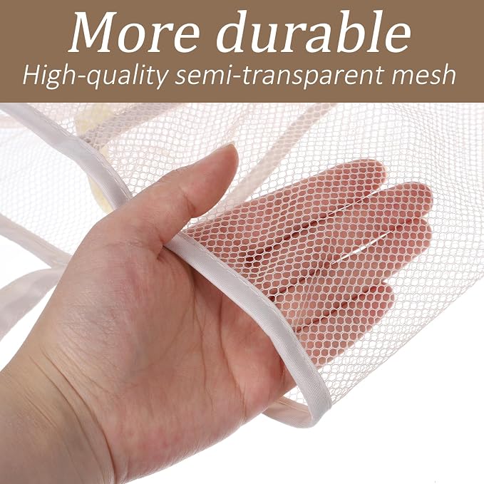 2 Pcs Sock Bag 2 Size Sock Organizer Hanging Reusable Bags Organizer Multifunctional Plastic Bags Holder Socks and Underwear Storage for Storing Socks Ties Plastic Bag (Large)