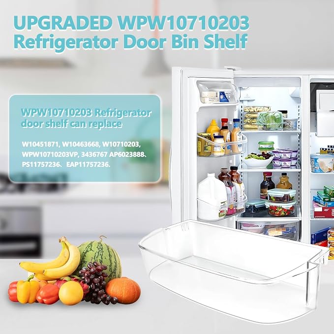 W10710203 WPW10710203 Refrigerator Door Bin Fit for Whirlpool Kenmore Refrigerator Door Shelf WRS588FIHZ00 WRS571CIDM01 Replace W10451871 EAP11757236 WPW10710203VP AP6023888 PS11757236 by Cenipar