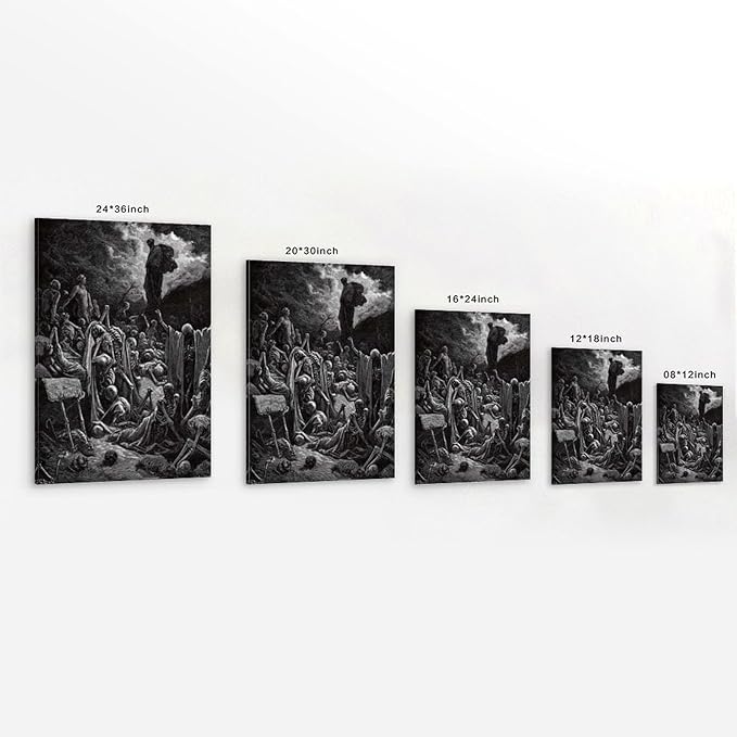 Gustave Dore The Vision Of The Valley Of Dry Bones Prints Wall Art Paintings Poster Decorative Painting Canvas Wall Art Living Rooms Bedroom Painting 16x24inch(40x60cm)
