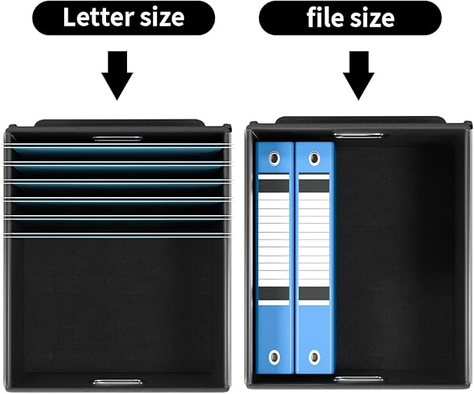 Huolewa Decorative Collapsible File Storage Organizer Boxes with Lids, Hanging Filing & Storage Boxes for Office/Decor/Home, Filing System for File and Folders Storag - (Black & White Lattice)