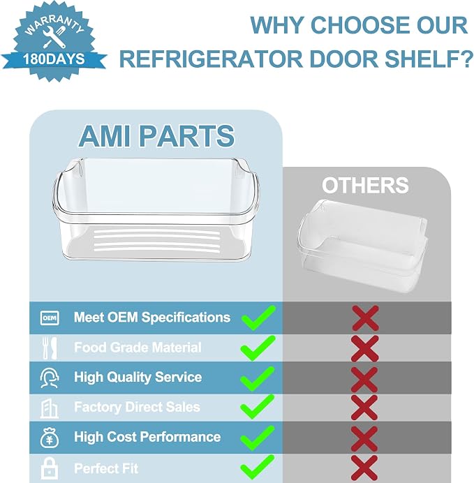 [2 PACK] AMI PARTS 240324502 Refrigerator Door Bin Shelf | Compatible with cro-sley,frigi-daire,ken-more Replace 844402,AP2549806,PS429767,EAP429767