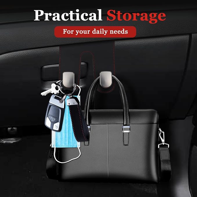 wuyaoyao Car Co-Pilot Glovebox Hooks, Automotive Co-Pilot Glove Box Hanging Storage Hook, Vehicle Purse Hanger Organizer for Handbag Grocery Bag Umbrella, Universal Car Accessories (Double Hooks)