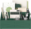 Wood Mail Organizer Countertop,Farmhouse Desk and Kitchen Countertop Storage, Letter Sorter, Desk Mail and Bill Organizer, Desktop File and Paper Holder (Green)