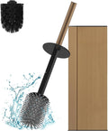 BGL Toilet Brush with Holder for Bathroom Matte Brushed Brass Aluminium Standing for Bathroom Toilet Bowl Cleaner Brush and Holder Set, Square Design