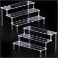 2 Packs Acrylic Display Stand Riser,3 Tier Perfume Organizer Cupcake Stand | Acrylic Pop Shelves Holder,Clear Desk Display Shelf for Figure,Trinket,Collectibles,Dessert Stands for Party Decor-11.6in