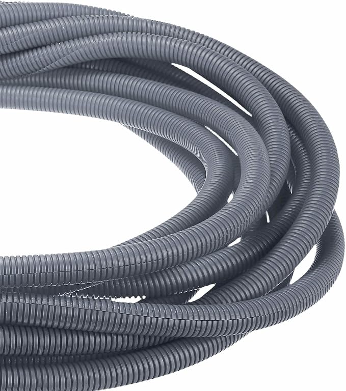 DMiotech 10ft Wire Loom Split Tubing 3/4 Inch(19.1mm) ID, Cord Protectors from Pet Flexible Conduit Cable Management for Office Home Garden, Gray