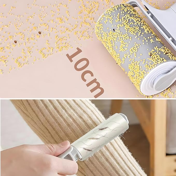 Reusable Lint Roller 2 Pack, Washable Sticky Lint Roller with Cover for Pet Hair, Portable Travel Lint Remover for Clothes, Purse, Furniture, Car, Large Mini Lint Brush for Home and Travel (Grey)