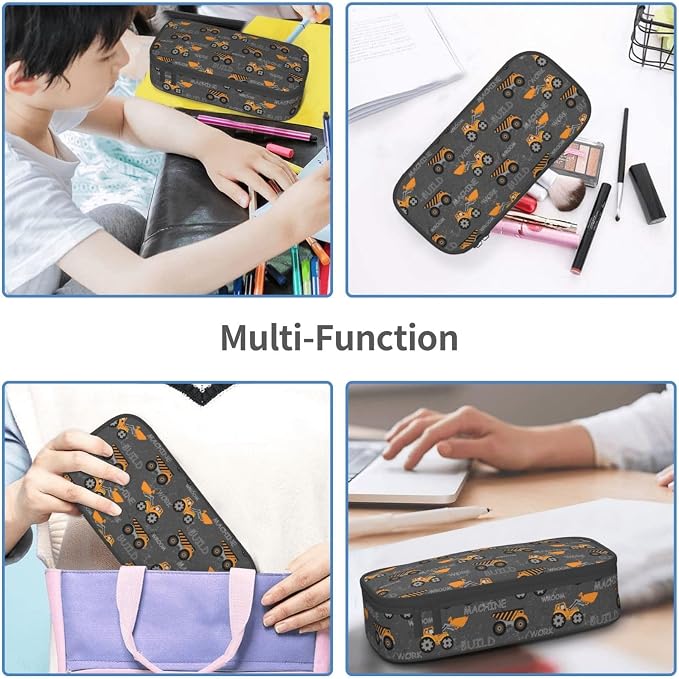 Truck Large Pencil Case for Girls Boys, Pencil Pouch Pen Bag Kids Teen | Big Capacity with Flip Top Zipper Stationery Organizer Storage Back to School Supplies for School Office College Student