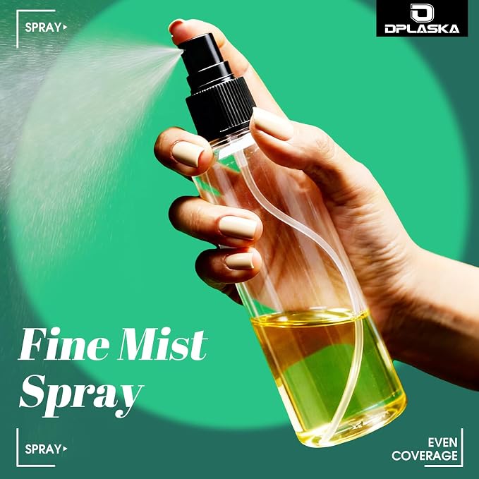 3 Packs 8 oz Brown Plastic Spray Bottles, Black Fine Mist Sprayer | Refillable Empty Bottles with Cap, For Essential Oils, Perfumes, Travel, Cleaning Solutions, With Labels & Funnel