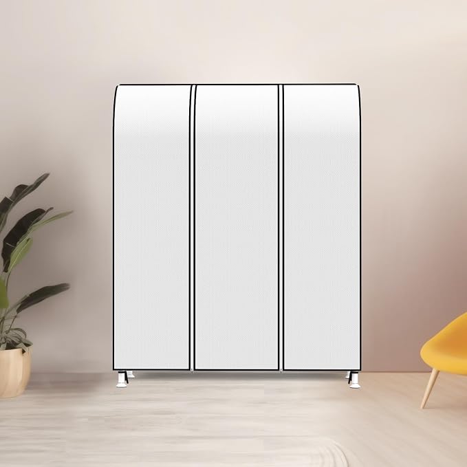 Zilink Garment Rack Cover Clothes Rack Cover Wardrobe Cover 50 in, White | Dustproof, Breathable, 2 Durable Zippers, Garment Bags Protector for Garment Rack (Rack Not Included)