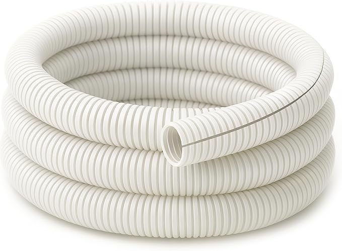 Electriduct Split Wire Loom Tubing Polyethylene Corrugated Flexible Conduit - 3/8" Nominal Size - 20 Feet - White