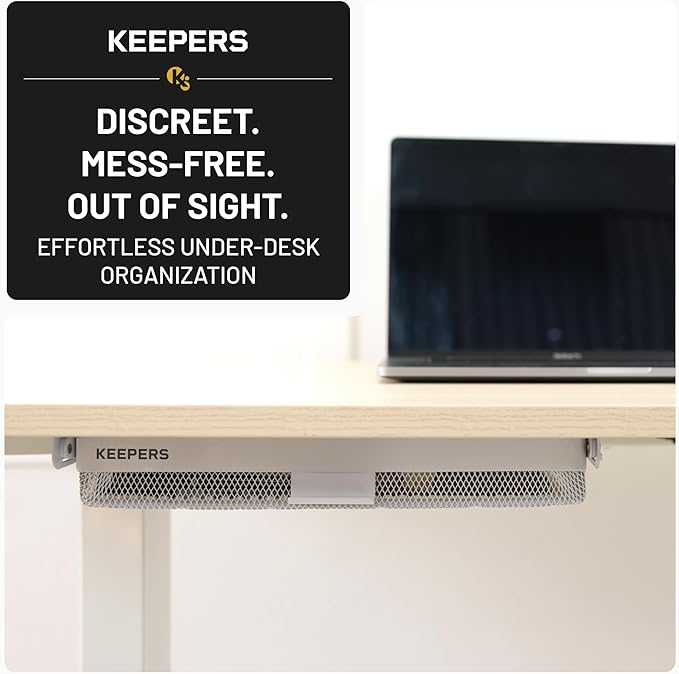 Everything Keeper - Organizer for Home, Kitchen, Bathroom, RV, Small Spaces - Storage Organizers - Compact Metal Basket - Under Cabinet Holder - Easy Install - Holds Strong - 13 x 10 x 2.5 in