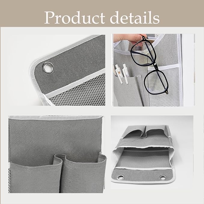 Hanging Storage Organizer, Over The Door Hanging Bags/Wall Baskets Storage with Pockets for Home, RV, Office and More (1, Grey)