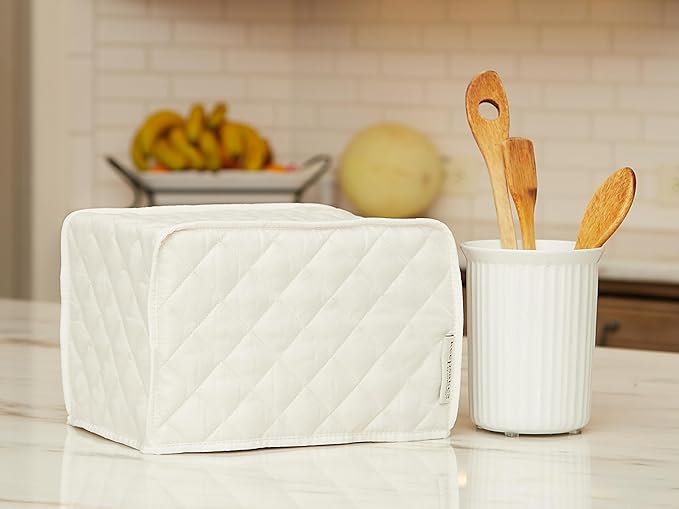 Covermates Keepsakes Blender Cover – Quilted Appliance Protector for Food Processors – Dust & Stain Resistant, Washable Slip‑On Design for Countertop Storage, Cream