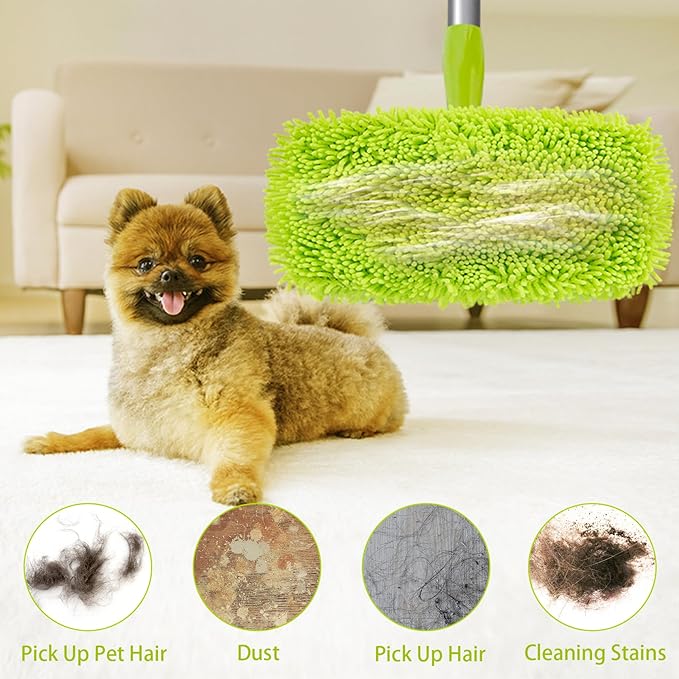 Unoutur Reusable Dry Sweeping Cloths Microfiber Wet Mop Pads Compatible with Swiffer Sweeper Mop Replacement Sweeping Mopping pad Refills for Hardwood Surface Floor Cleaning (8PCS)