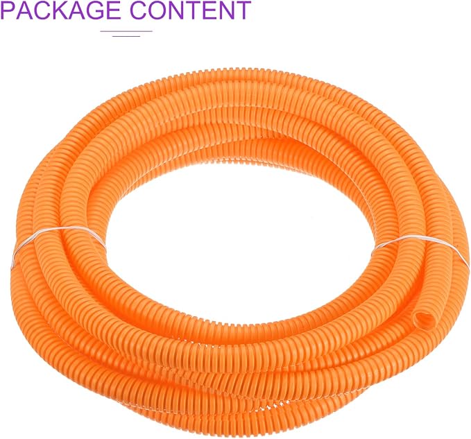 DMiotech 20ft Wire Loom Split Tubing 1/2 Inch(12.7 Mm) ID, Cord Protectors from Pet Flexible Conduit Cable Management for Office, Home, Garden, Orange