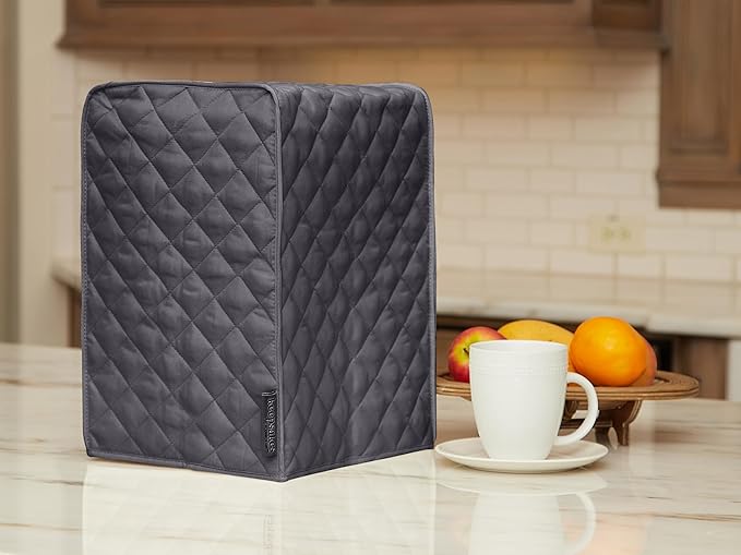 Covermates Keepsakes Coffee Maker Cover – Quilted Appliance Protector for Espresso Makers – Dust & Stain Resistant, Washable Slip‑On Design for Countertop Storage, Slate