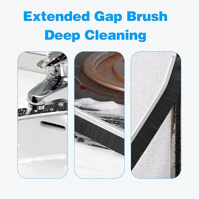 Crevice Cleaning Brush 9-Pack - Heavy Duty Hard Bristle Gap Brush for Deep Cleaning - Ultra-Thin Window Track Cleaning Tool for Shower Grout