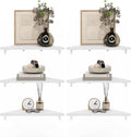 Furinno Rossi Triangle Corner Floating Shelves, Wall Mount Display Shelf, White, Set of 3 (Pack of 2)