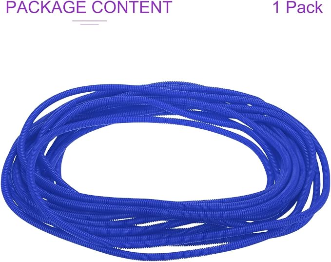 DMiotech 50ft Wire Loom Split Tubing 1/4 Inch(6.4mm) ID, Cord Protectors from Pet Flexible Conduit Cable Management for Office Home Garden, Blue