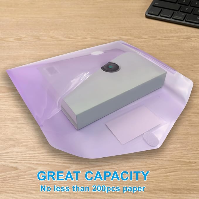 10 Pcs Plastic Envelopes A4 Letter Size | Plastic File Folders, Document Organizer, Label Pocket, Waterproof, School Office Home Supplies