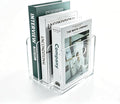 Desk File Organizer Magazine Holder 3 Vertical Acrylic Book Stand | Office Organization for Binders, Notebooks, Documents, Mail, Home Desk Decor Supplies, Classroom Storage Rack
