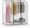 Zilink Clear Garment Rack Cover Garment Bags Fur Coat Storage Bag 60 in | Waterproof, Dustproof, Breathable, 2 Durable Zippers, Clothes Rack Cover Wardrobe Cover for Garment Rack (Rack Not Included)