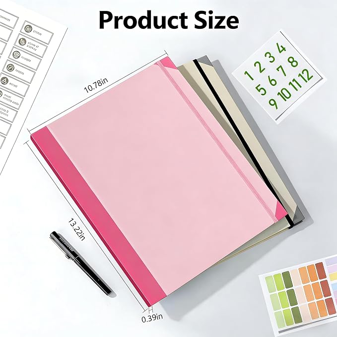 The Life Book Document Organizer Binder for Important Documents in Case I Die Binder End of Life Planning, Family Emergency Planner Organizer with Labels (Pink)