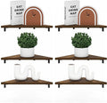 Furinno Rossi Triangle Corner Floating Shelves, Wall Mount Display Shelf, Amber Pine, Set of 3 (Pack of 2)