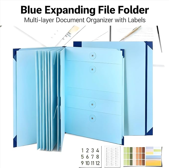 The Life Book Document Organizer Binder for Important Documents in Case I Die Binder End of Life Planning, Family Emergency Planner Organizer with Labels (Blue)