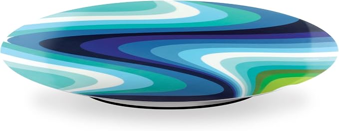 French Bull Lazy Susan Large Melamine Rotating Dinnerware Platter Turntable Table, Serving, Party, Kitchen, Organizing, Pantry, Cabinet, 15-inch, Surf