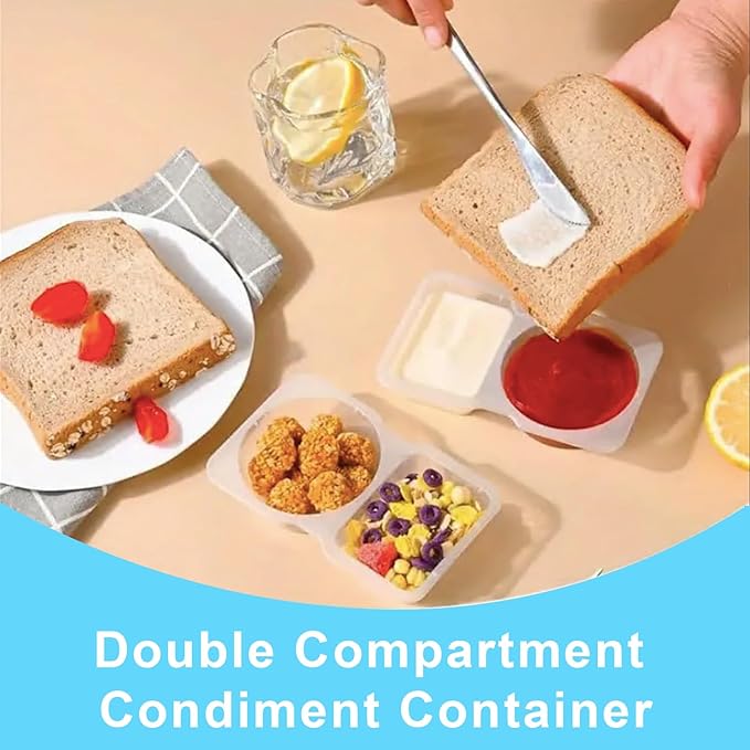 Pure Future 30-Pack Reusable Snack Containers with Lids, 2-Compartment Snackle Box Container for Meal Prep, Portion Control Snack Pack for Office, Travel & Gym, Microwave Safe