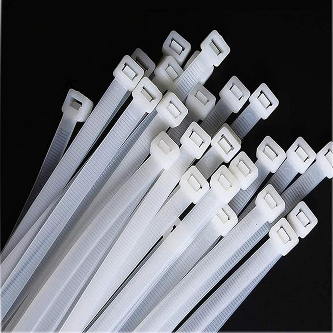 White zip ties 18 inch Large Cable ties wraps100 pcs/Pack outdoor use Long plastic ties with 60 Pounds tensile