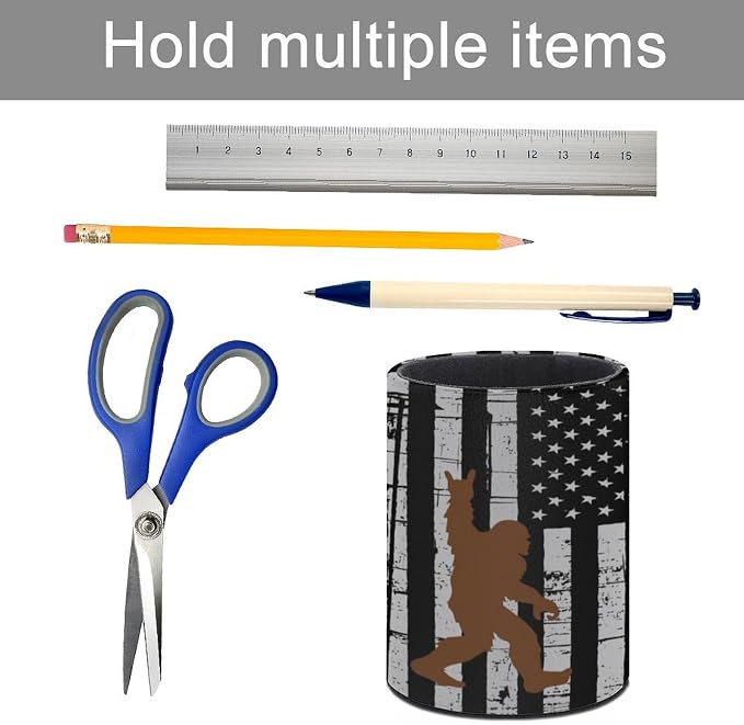 Sasquatch Pen Holder Pencil Cup for Desk Organizer | Cute Makeup Brush Holder PU Multifunctional Office Suppliesfor Decor Home Classroom School