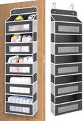 Upgrade Pocket Over The Door Organizer Storage, 5 Shelf Hanging Door Organizers with 10 Large Capacity Pockets, Anti Tilt 48 lb Load Behind Door Organizer for Bedroom, Bathroom, Pantry