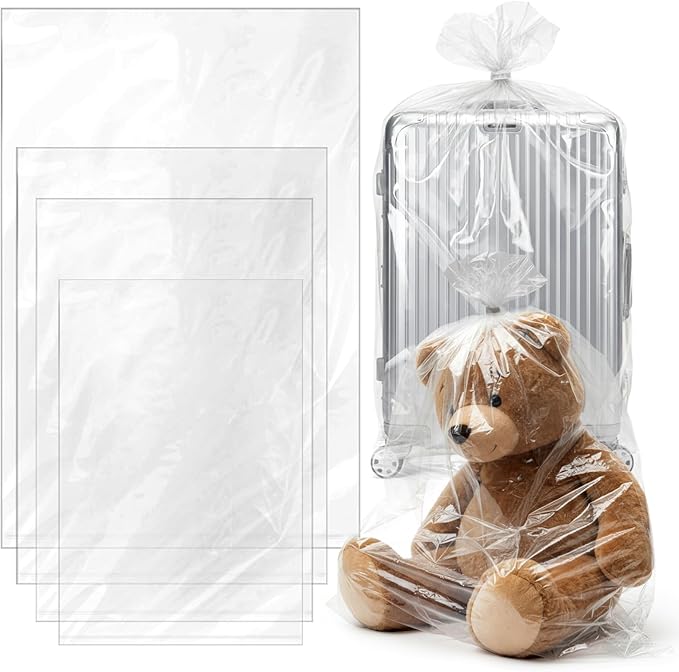 Tebery 20 Pcs Extra Large Plastic Storage Bags, Clear Dustproof Furniture Luggage Covers for Moving, Reusable Heavy Duty Storage Moving Bags for Chair Clothes Suitcase, 4 Size