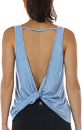 icyzone Women's Open Back High Neck Workout Athletic Gym Tank Tops