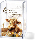 Highland Cow Acrylic Pen Holder Cup, “Live Like Someone Left the Gate Open” Desk Decor, Cute Cow Pencil Holder Organizer, Farmhouse Office Accessories, Gift for Women