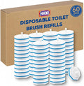 60Ct Disposable Toilet Brush Refills, Toilet Bowl Cleaner Refills, Bathroom Cleaning, Disposable Prefilled Cleaning Scrubbers, Compatible with Most Toilet Brushes